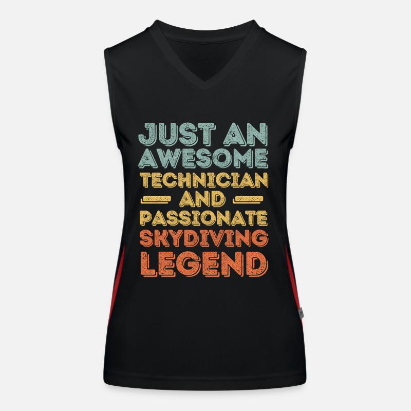 Technicien Parachutisme rétro Débardeur respirant contrasté Femme