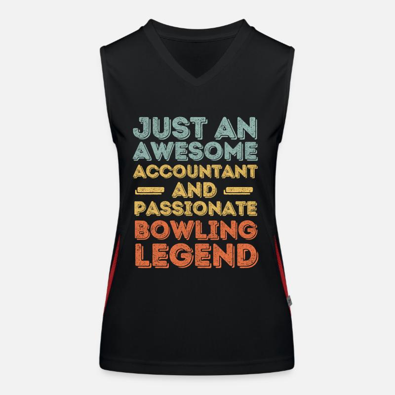 Comptable Bowling rétro Débardeur respirant contrasté Femme