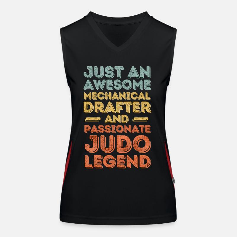 Technical draughtsman Judo retro Women's Functional Contrast Tank Top