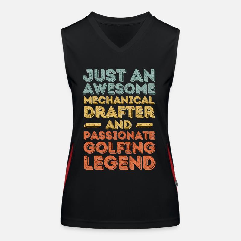 Technischer-Zeichner Golf retro Funktionelles Kontrast-Tank Top für Frauen