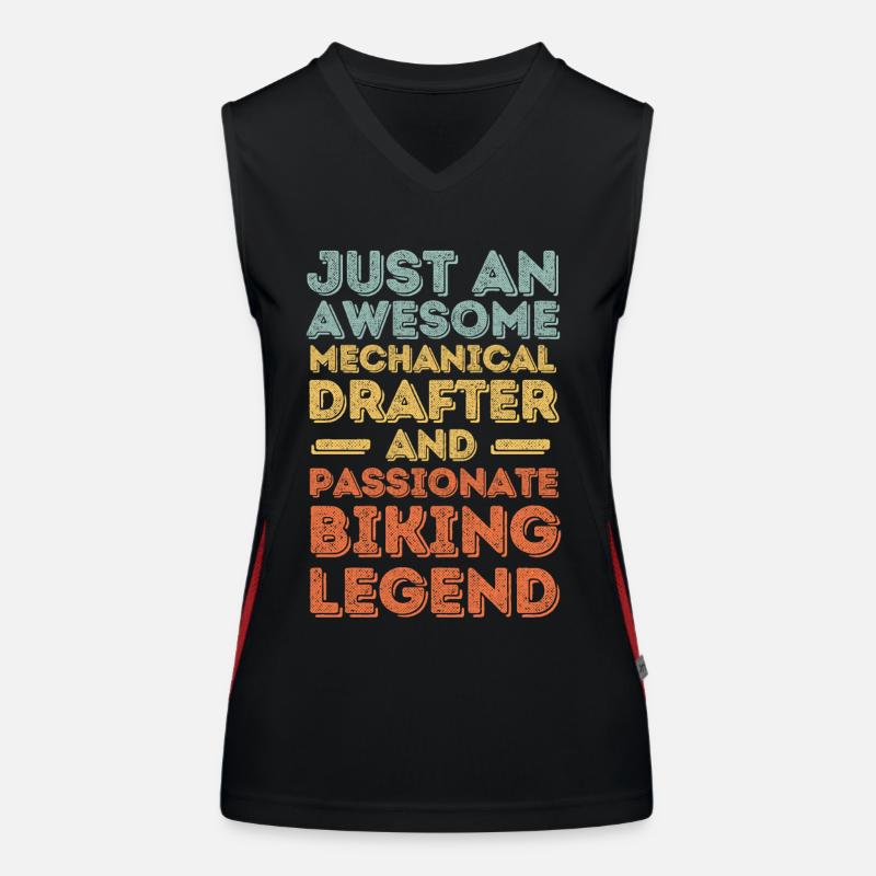 Technical draughtsman cycling retro Women's Functional Contrast Tank Top