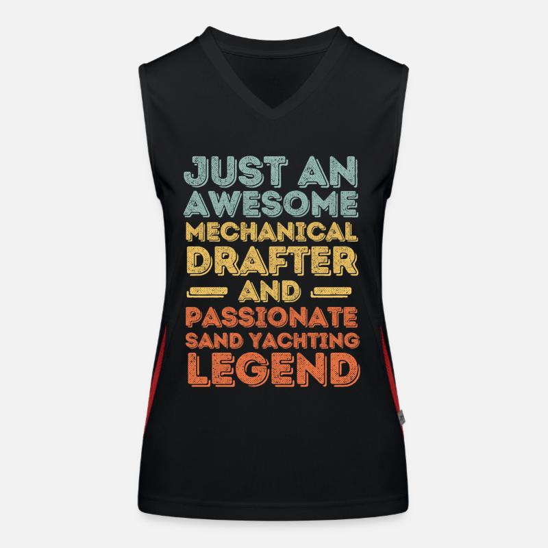 Technischer-Zeichner Strandsegeln retro Funktionelles Kontrast-Tank Top für Frauen
