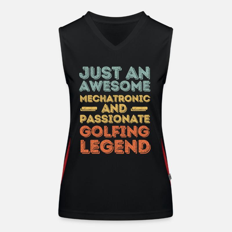 Mechatronics Engineer Golf retro Women's Functional Contrast Tank Top