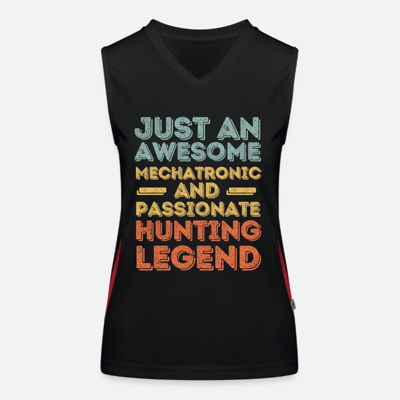 Mechatronics engineers hunt retro Women's Functional Contrast Tank Top