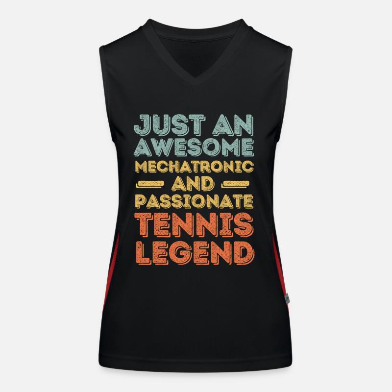 Mechatronics Technician Tennis retro - Women's Functional Contrast Tank Top - black/red