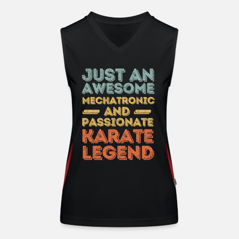Mechatronics Technician Karate retro Women's Functional Contrast Tank Top
