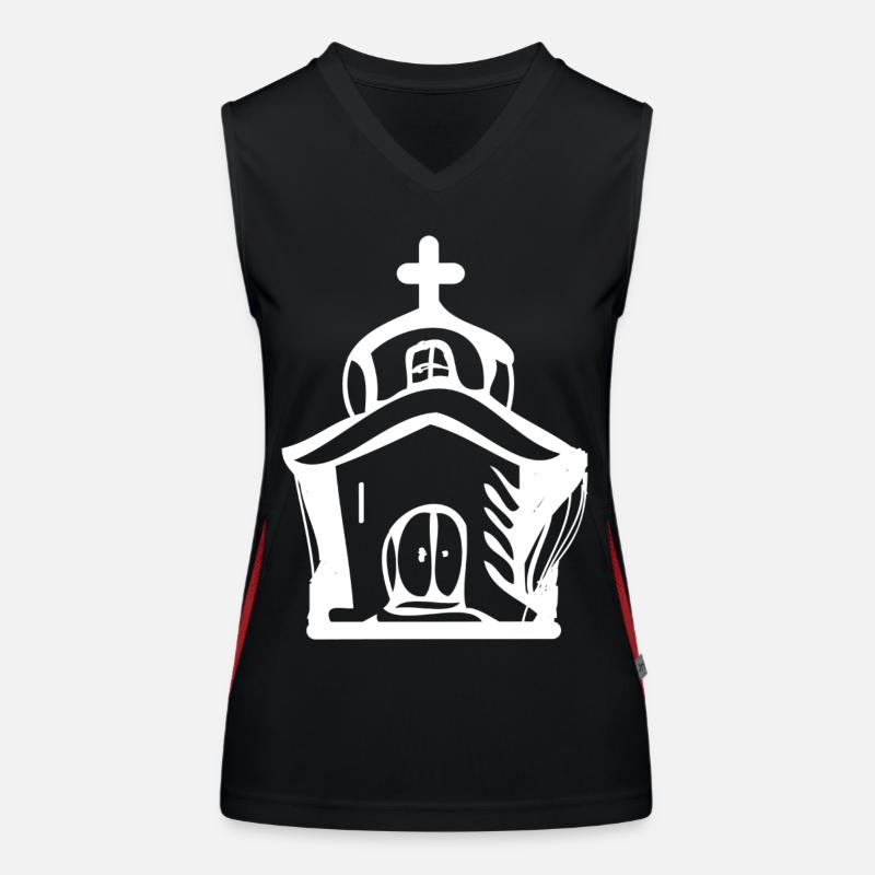 Kirche Funktionelles Kontrast-Tank Top für Frauen