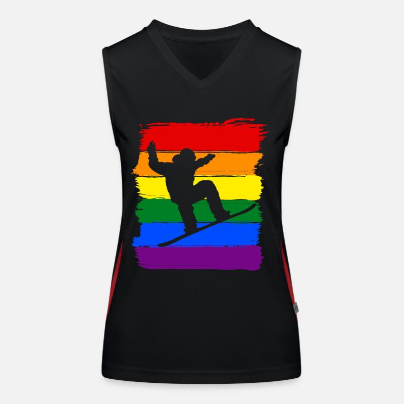 Snowboarding LGBT Pride Women's Functional Contrast Tank Top