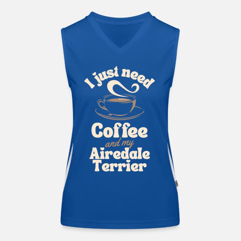 Kaffee Airedale-Terrier Liebhaber Funktionelles Kontrast-Tank Top für Frauen