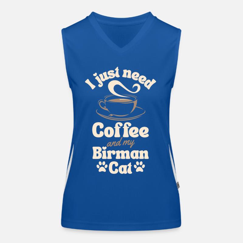 Amateur de café Birman-chat Débardeur respirant contrasté Femme
