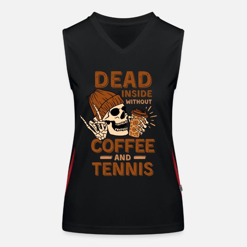 Coffee Tennis skeleton Women's Functional Contrast Tank Top