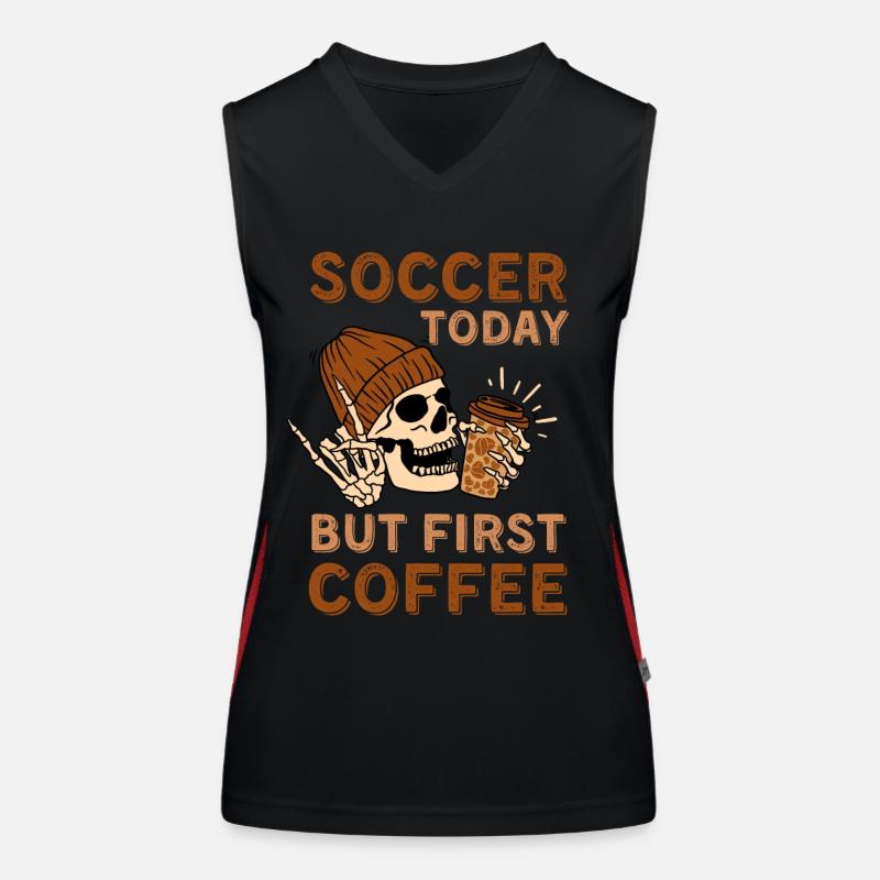 Coffee Soccer skeleton Women's Functional Contrast Tank Top