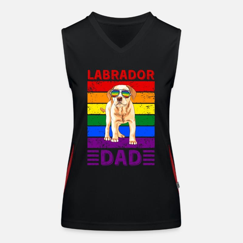 Labrador Papa LGBTQ Funktionelles Kontrast-Tank Top für Frauen