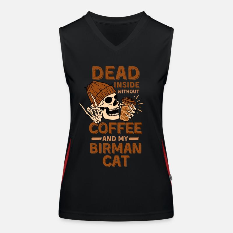 Amateur de café Birman-chat Débardeur respirant contrasté Femme
