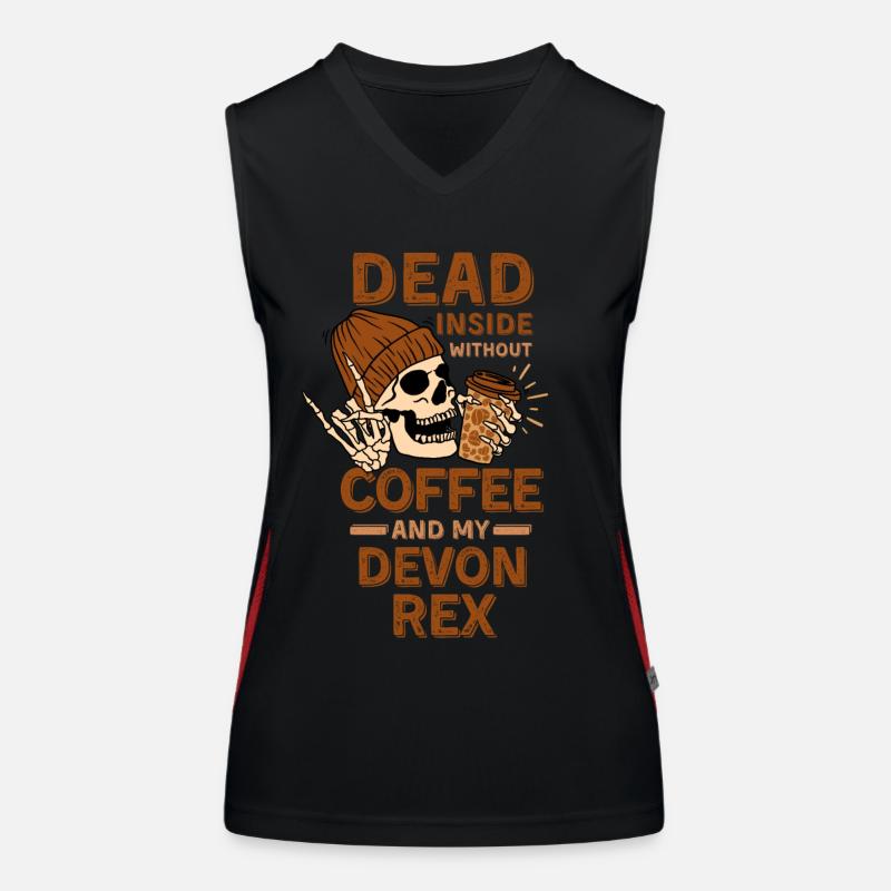 Kaffee-Devon-Rex-Liebhaber Funktionelles Kontrast-Tank Top für Frauen