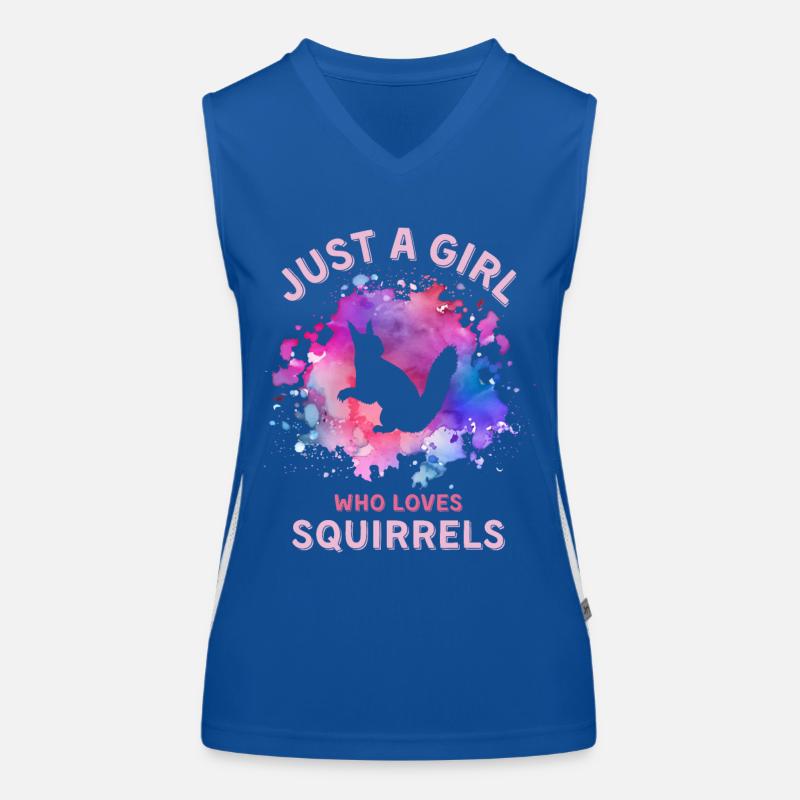 Nur ein Mädchen, das Eichhörnchen liebt Funktionelles Kontrast-Tank Top für Frauen