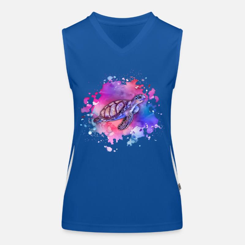 Sea-turtle earth-day ocean-day Women's Functional Contrast Tank Top