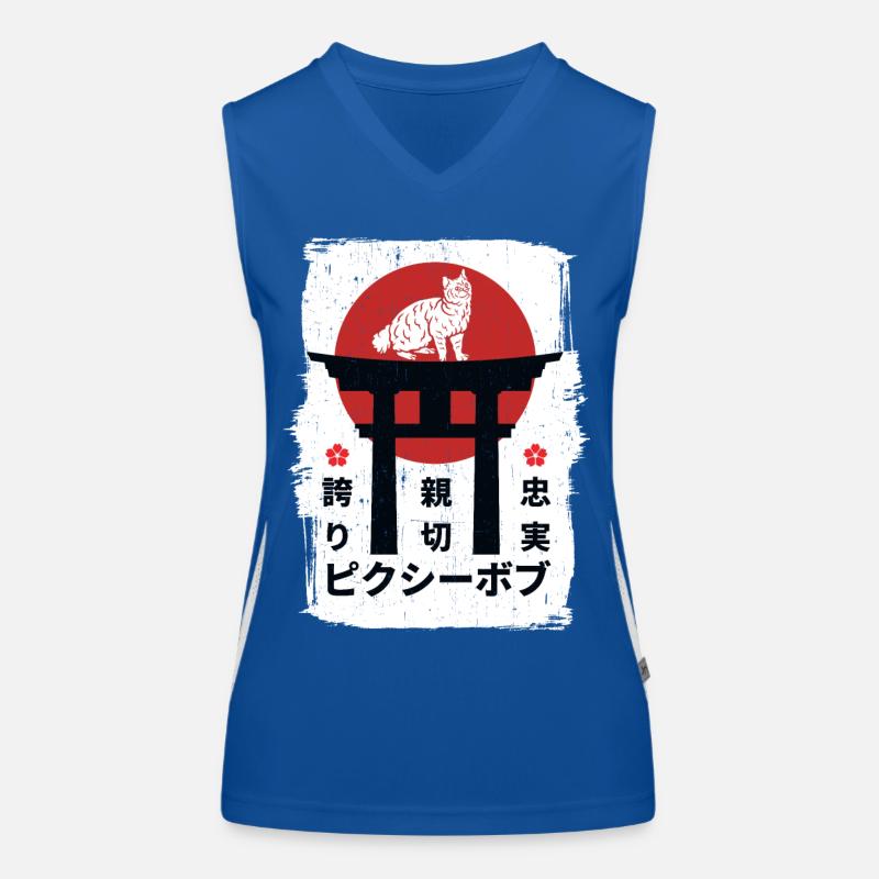 Pixie-bob cat Japon kanji Débardeur respirant contrasté Femme