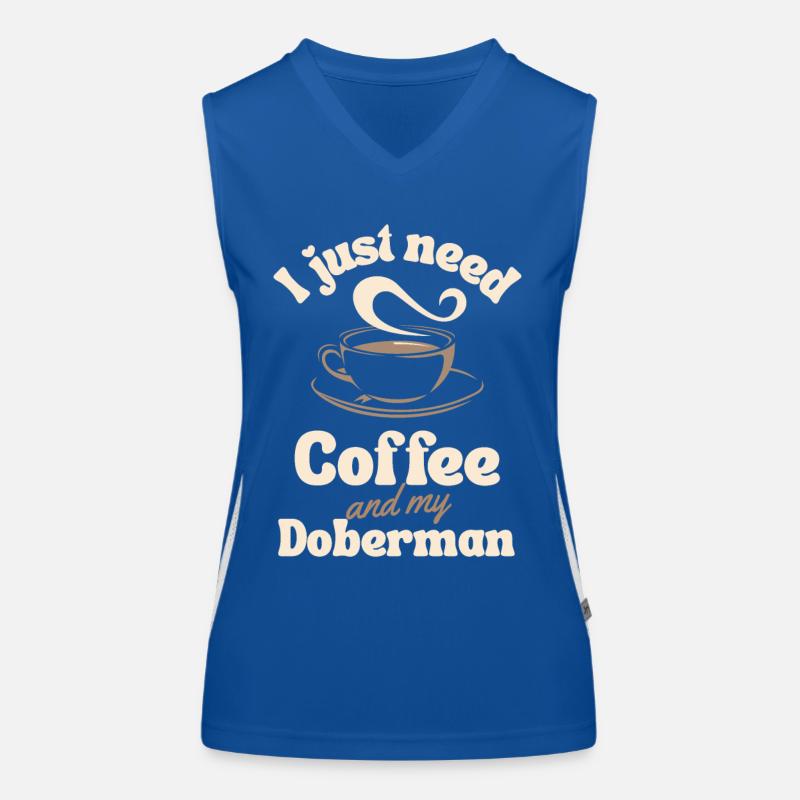 Coffee Doberman lover Women's Functional Contrast Tank Top