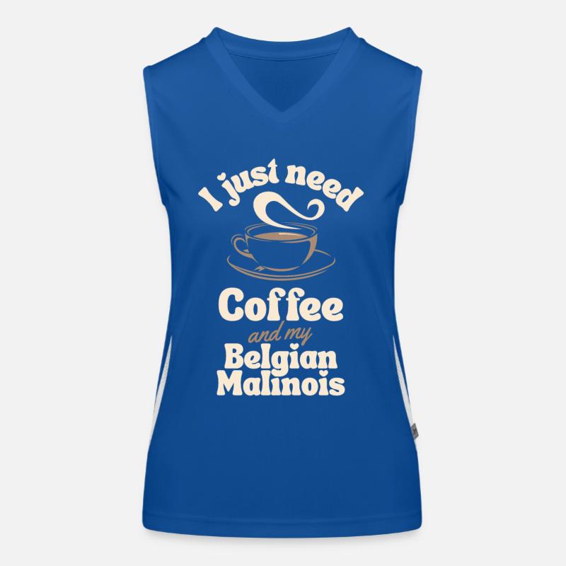 Coffee Malinois lover Women's Functional Contrast Tank Top