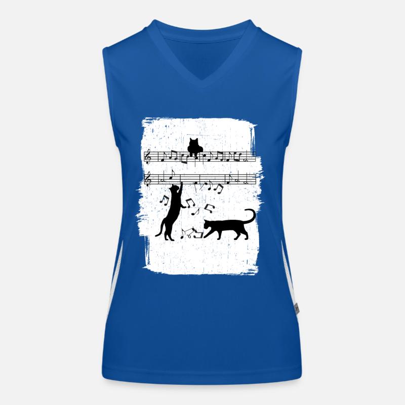 Notes de musique de chat Débardeur respirant contrasté Femme
