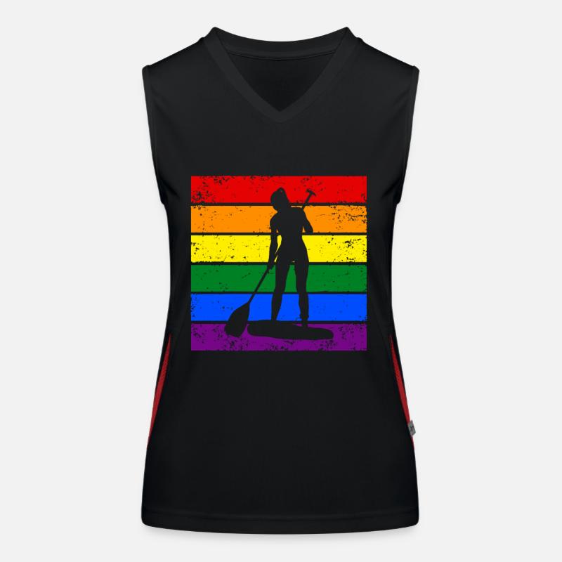 Paddleboard LGBTQ Women's Functional Contrast Tank Top