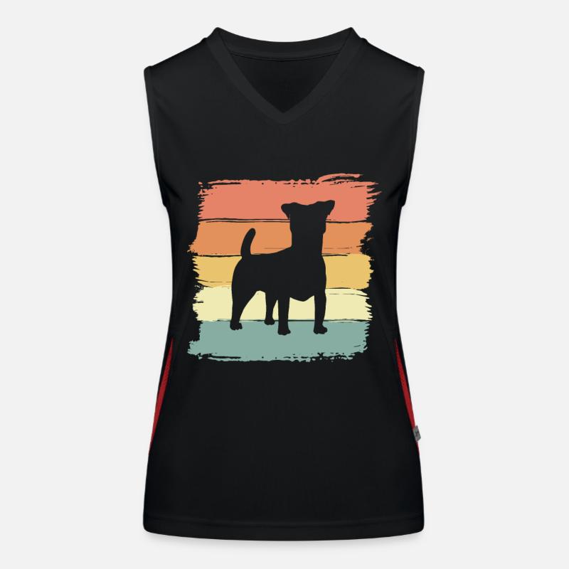 Russel-Terrier Retro Funktionelles Kontrast-Tank Top für Frauen