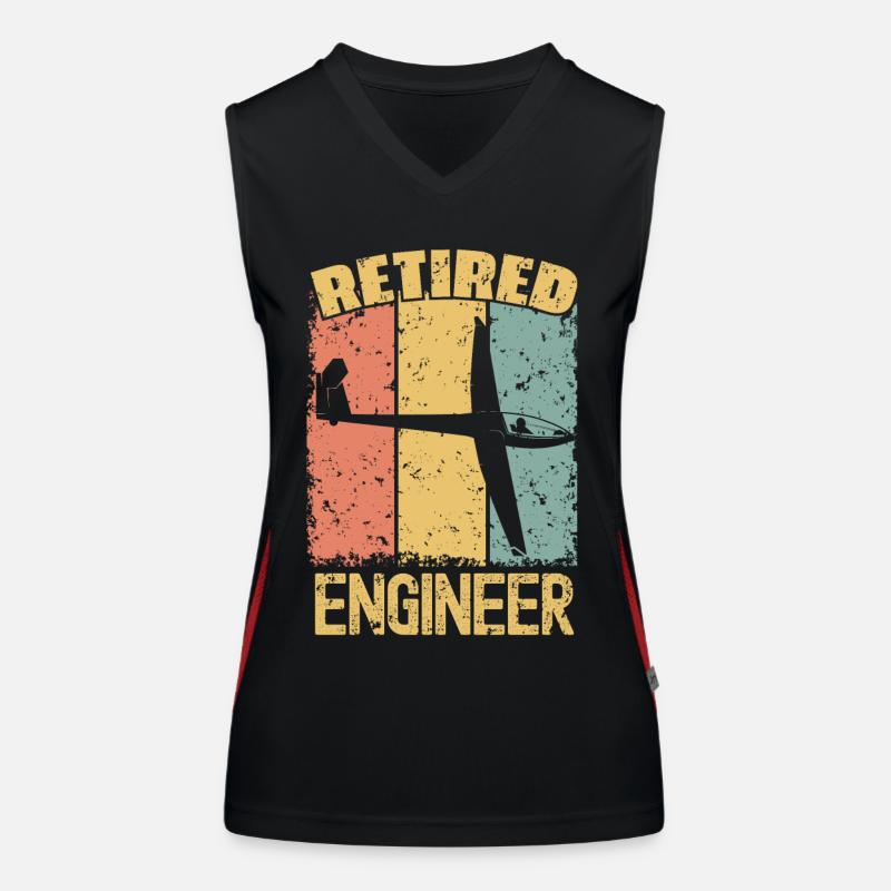 Gliding retired engineer Women's Functional Contrast Tank Top