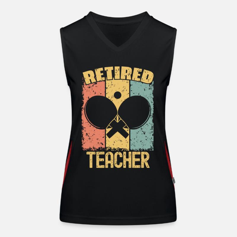 Table-tennis retired teacher Women's Functional Contrast Tank Top