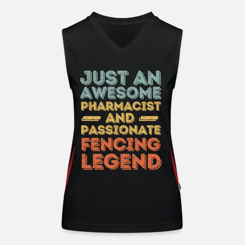 Pharmacist Fencing legend retro Women's Functional Contrast Tank Top