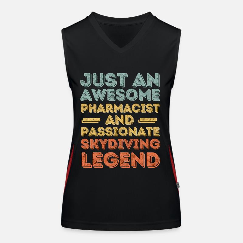 Pharmacist Skydiving legend retro Women's Functional Contrast Tank Top