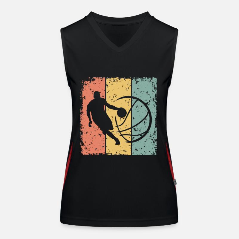 Basketball retro Funktionelles Kontrast-Tank Top für Frauen