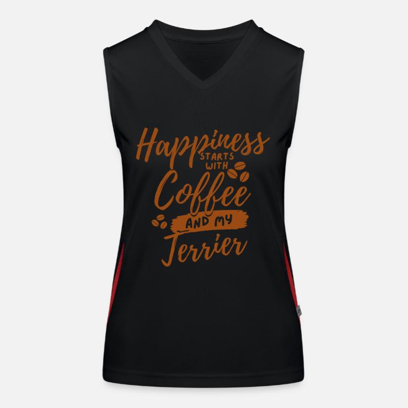 Amateur de Coffee Terrier Débardeur respirant contrasté Femme
