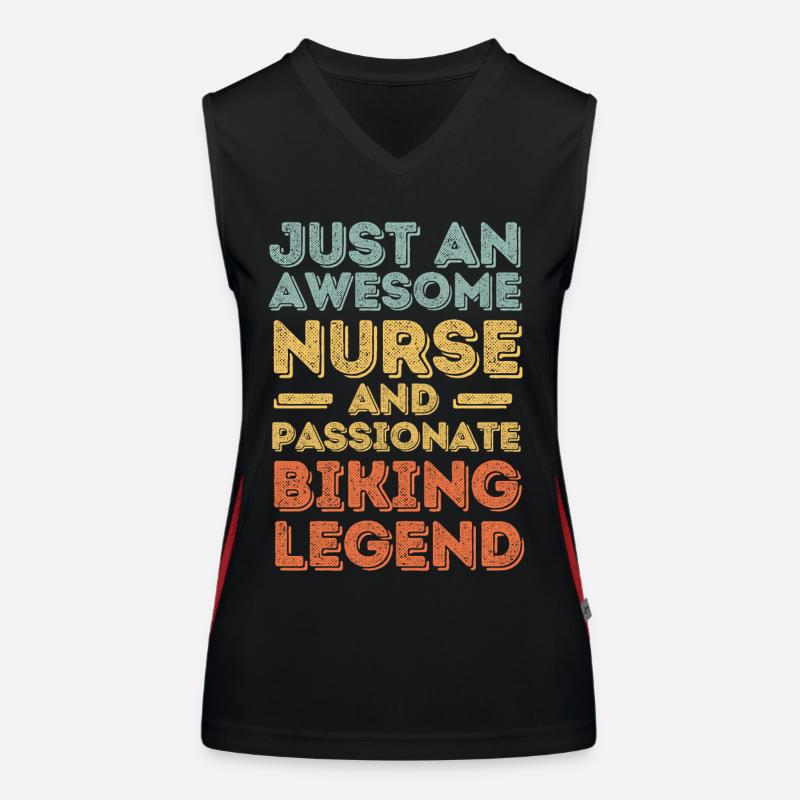 Nurse Biking legend retro Women's Functional Contrast Tank Top