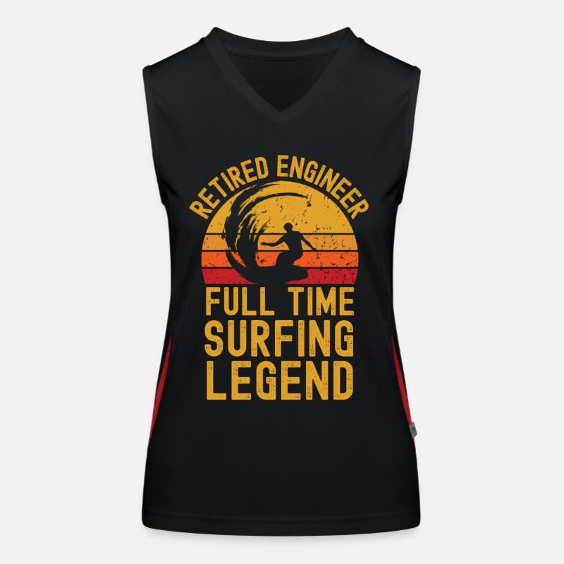 Retired engineer surfing legend Women's Functional Contrast Tank Top