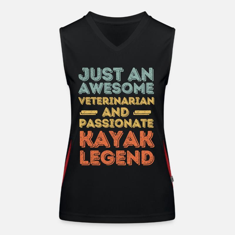 Veterinarian Kayak legend retro Women's Functional Contrast Tank Top