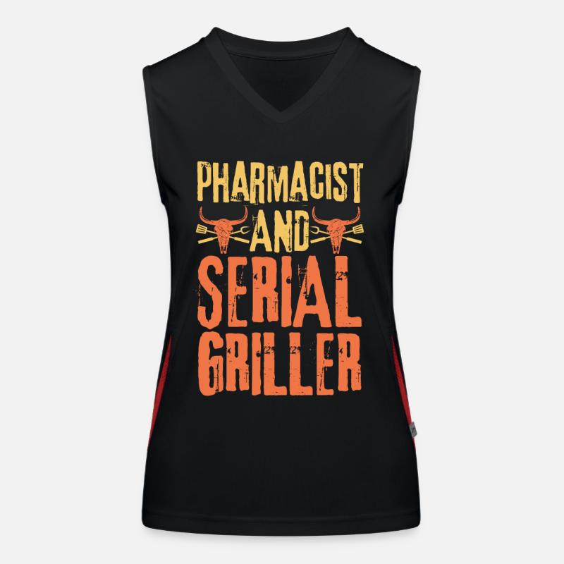 Pharmacist and Serial Griller Women's Functional Contrast Tank Top