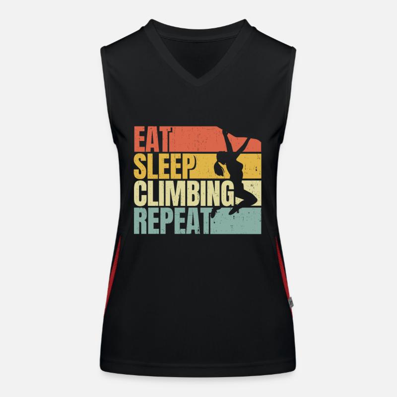 Eat sleep Climbing repeat Women's Functional Contrast Tank Top