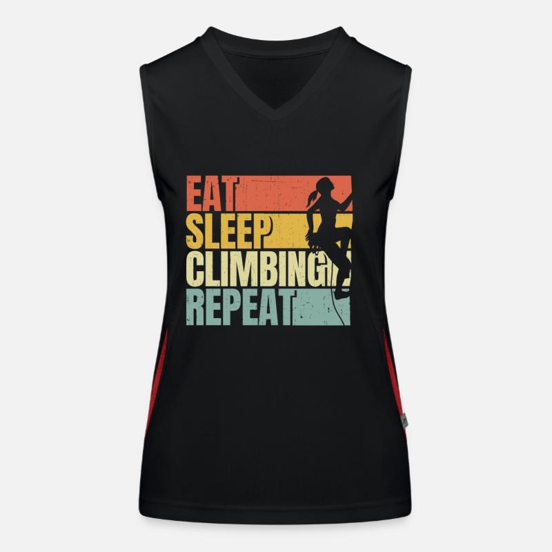 Eat sleep Climbing repeat Women's Functional Contrast Tank Top