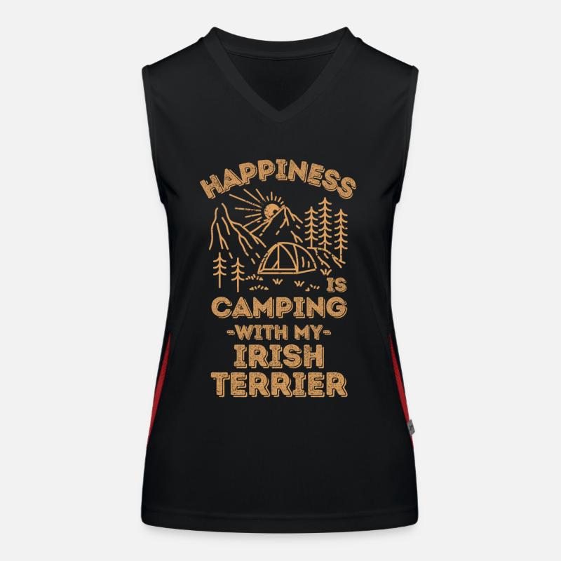 Camping mit Irish-Terrier Funktionelles Kontrast-Tank Top für Frauen