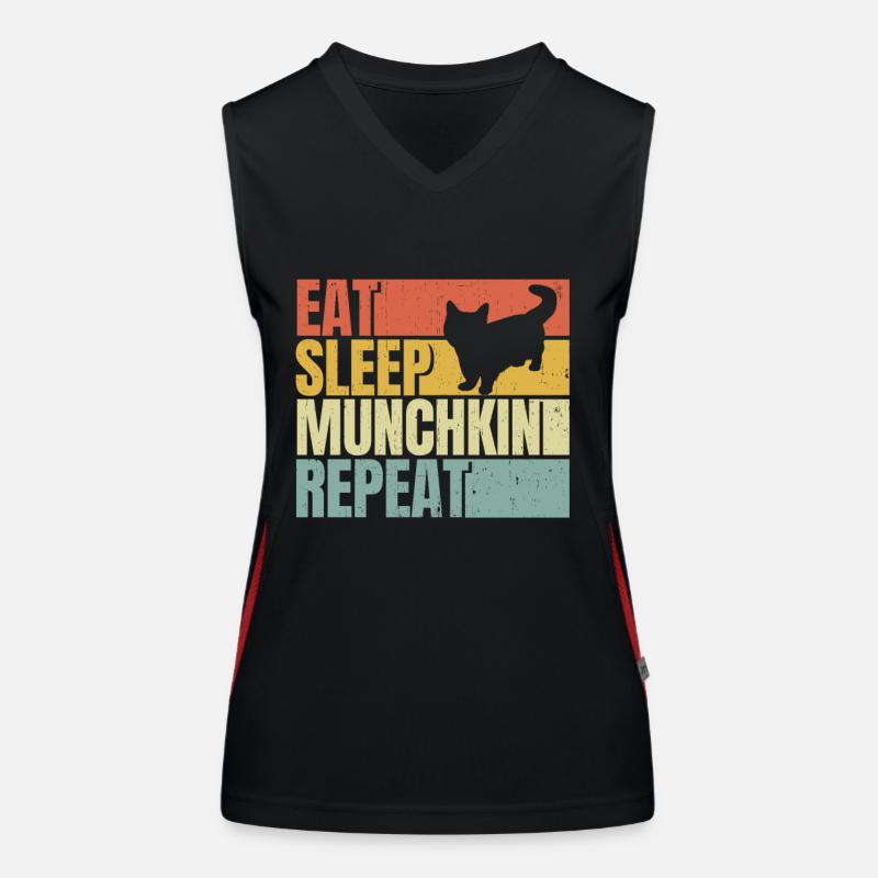 Eat sleep Munchkin repeat Women's Functional Contrast Tank Top