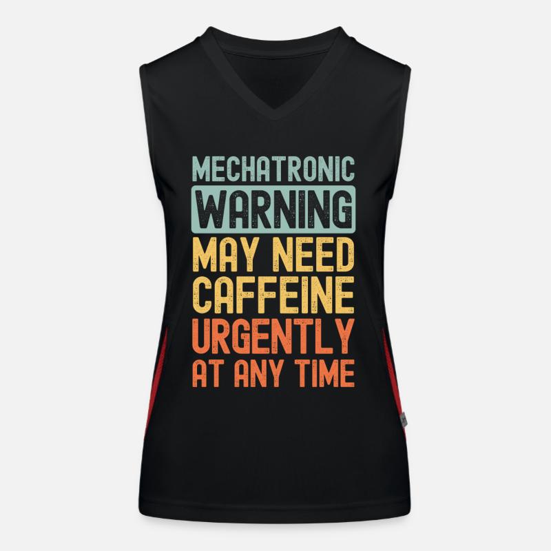 Mechatroniker brauchen dringend Kaffee Funktionelles Kontrast-Tank Top für Frauen