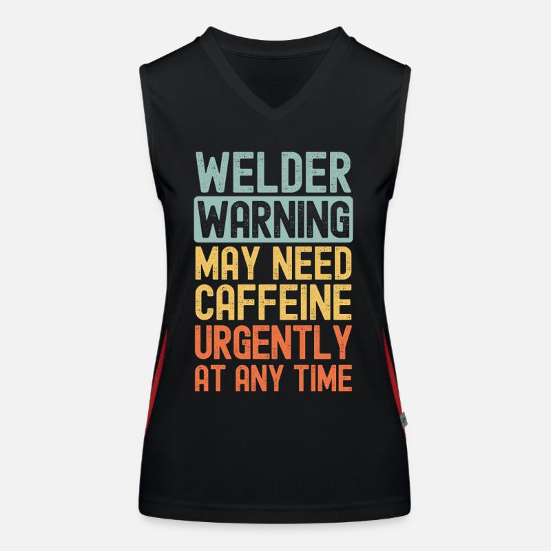 Schweißer brauchen dringend Kaffee Funktionelles Kontrast-Tank Top für Frauen