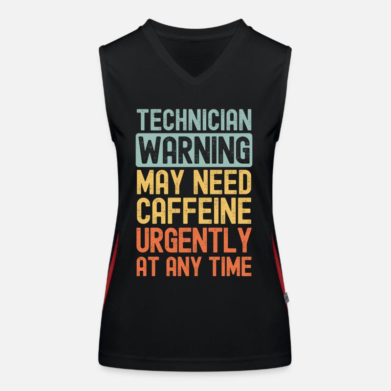 Techniker brauchen dringend Kaffee Funktionelles Kontrast-Tank Top für Frauen