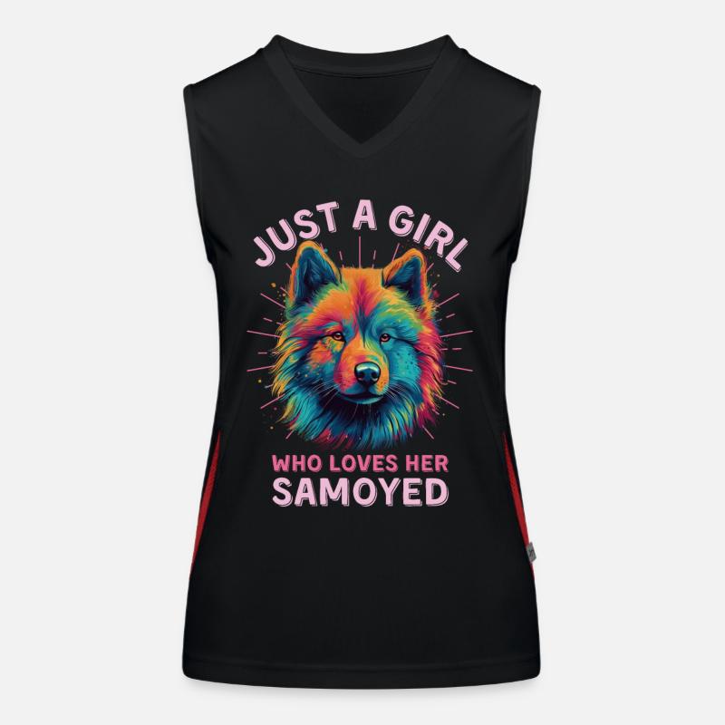Samoyède Amant Samoyède coloré Débardeur respirant contrasté Femme