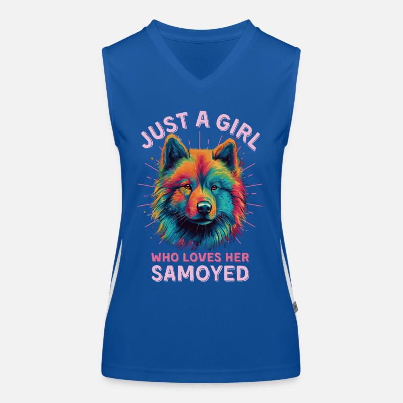 Samoyède Amant Samoyède coloré Débardeur respirant contrasté Femme
