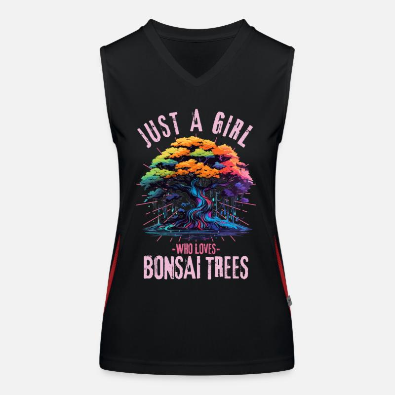 Bunter Bonsai Baum Funktionelles Kontrast-Tank Top für Frauen