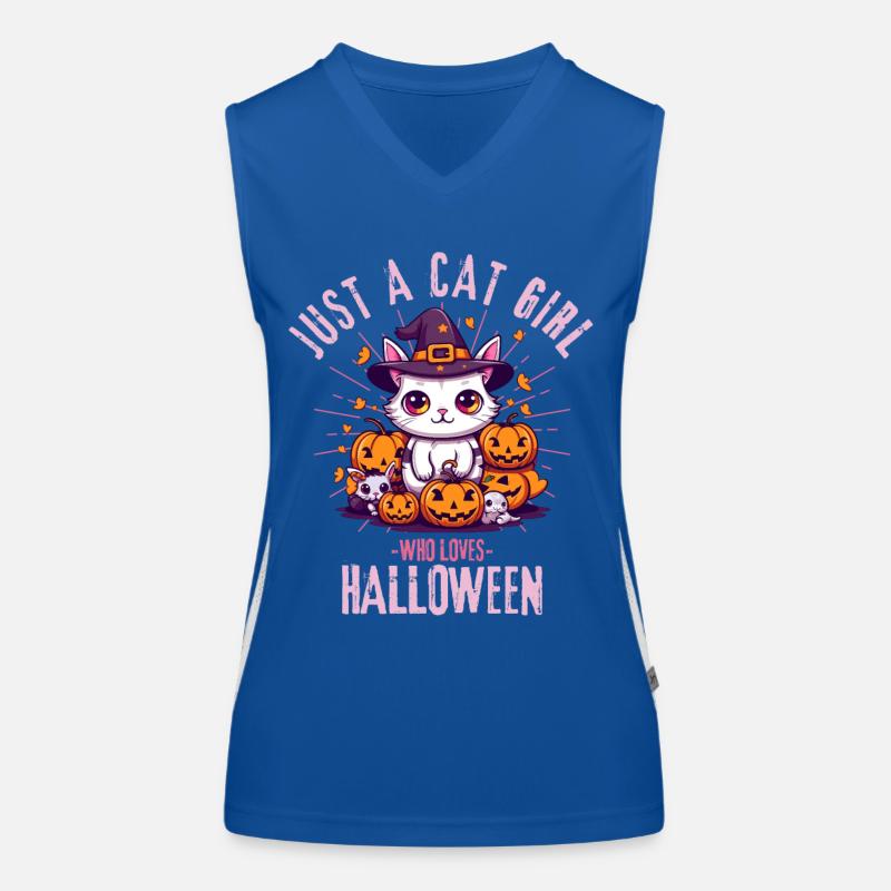 Chat d’Halloween Dicton Débardeur respirant contrasté Femme