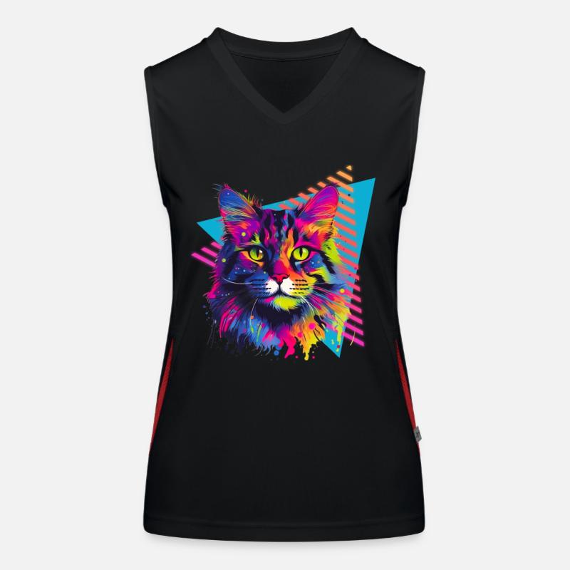 Maine Coon 80s Style Women's Functional Contrast Tank Top