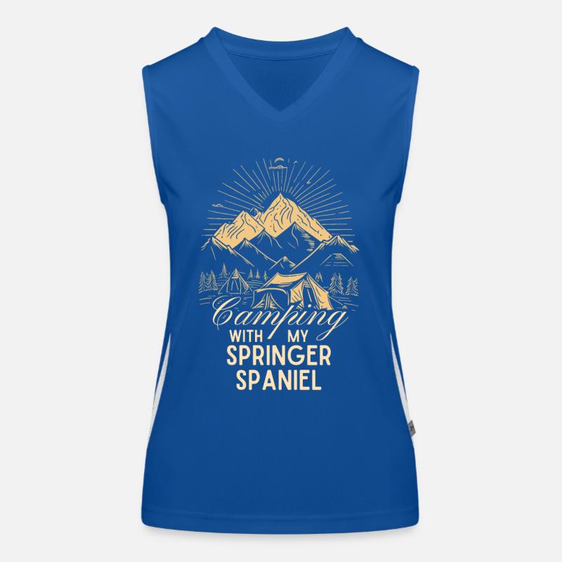 Springer Spaniel Camping Women's Functional Contrast Tank Top